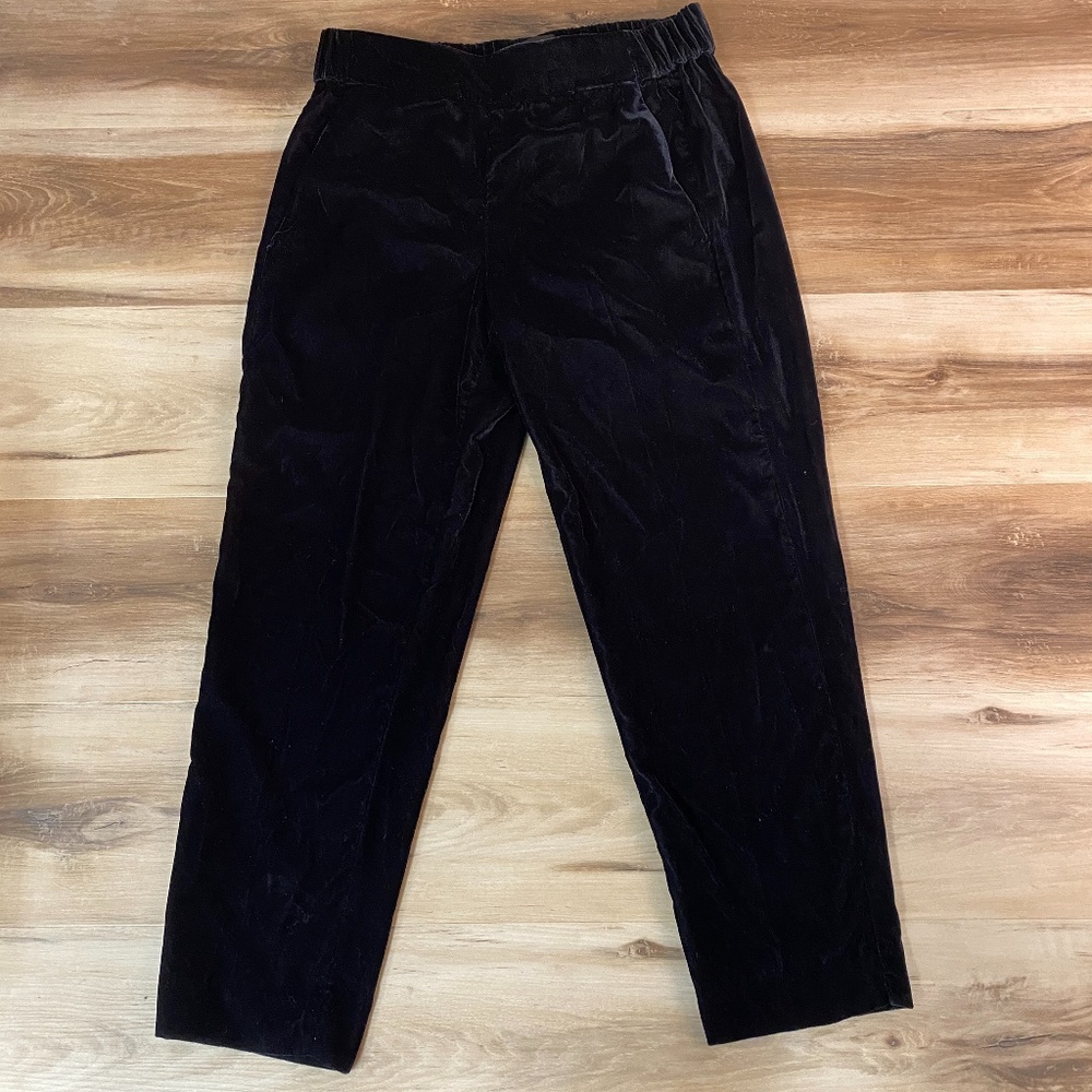 J Crew Pants Womens 2 Black Velvet Crew Easy‎ Pant